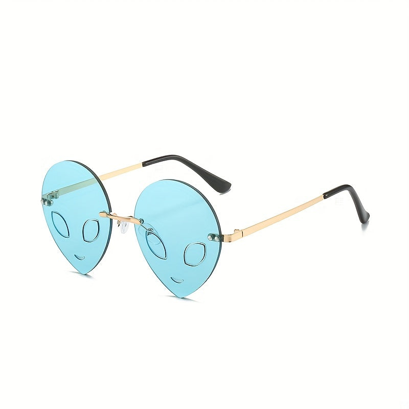 Men's Space Alien Metal Frame Glasses for Party and Travel