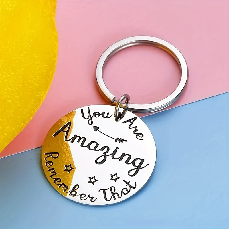 You Are Amazing Inspirational Tag Keychain
