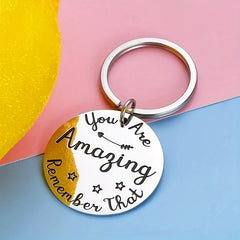 You Are Amazing Inspirational Tag Keychain