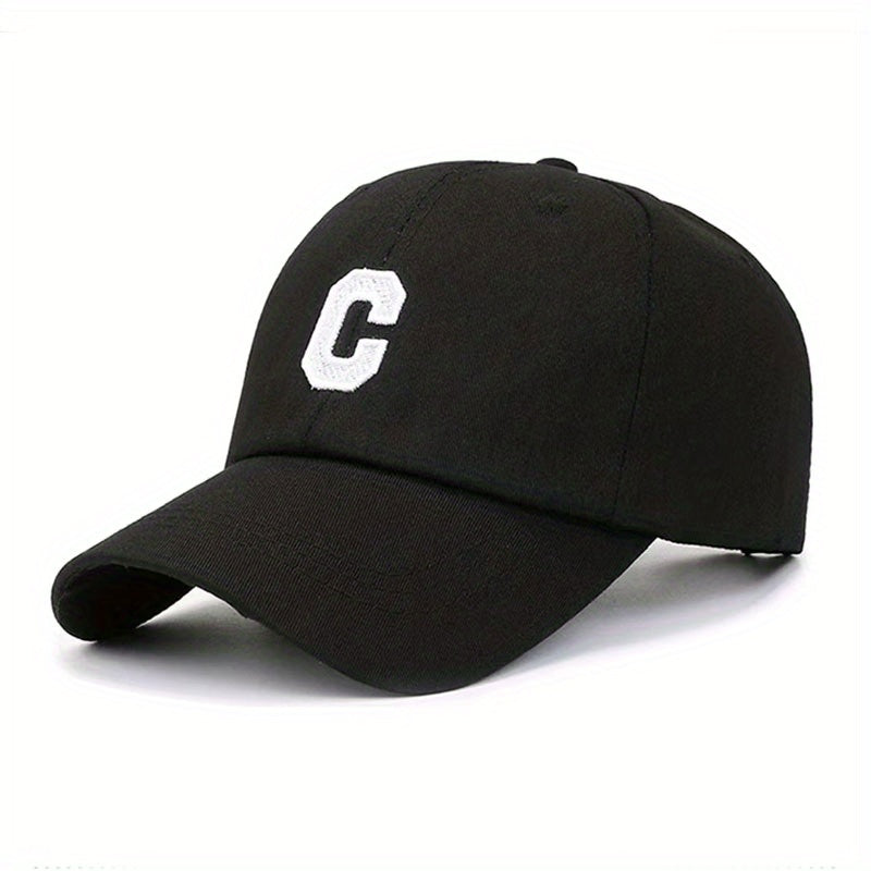Adjustable Unisex Baseball Cap with Letter C Embroidery