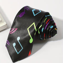 College Style Hip hop Musical Note Necktie