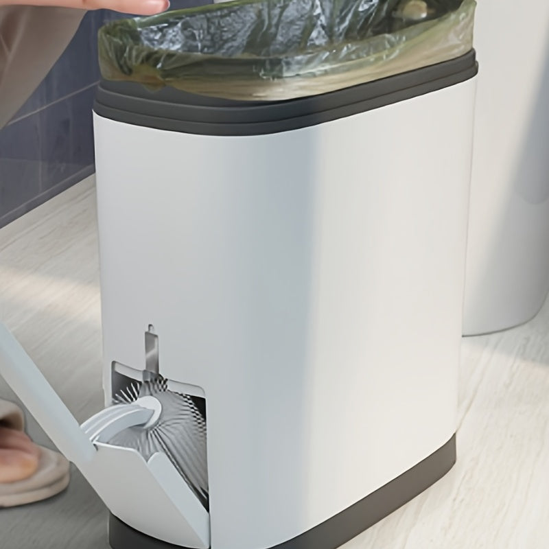 1pc Narrow Seam Trash Can with Lid