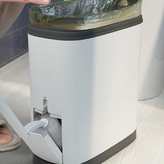 1pc Narrow Seam Trash Can with Lid