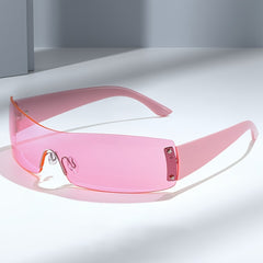 Y2K Rimless Sunglasses Women Cyberpunk Shades Glasses