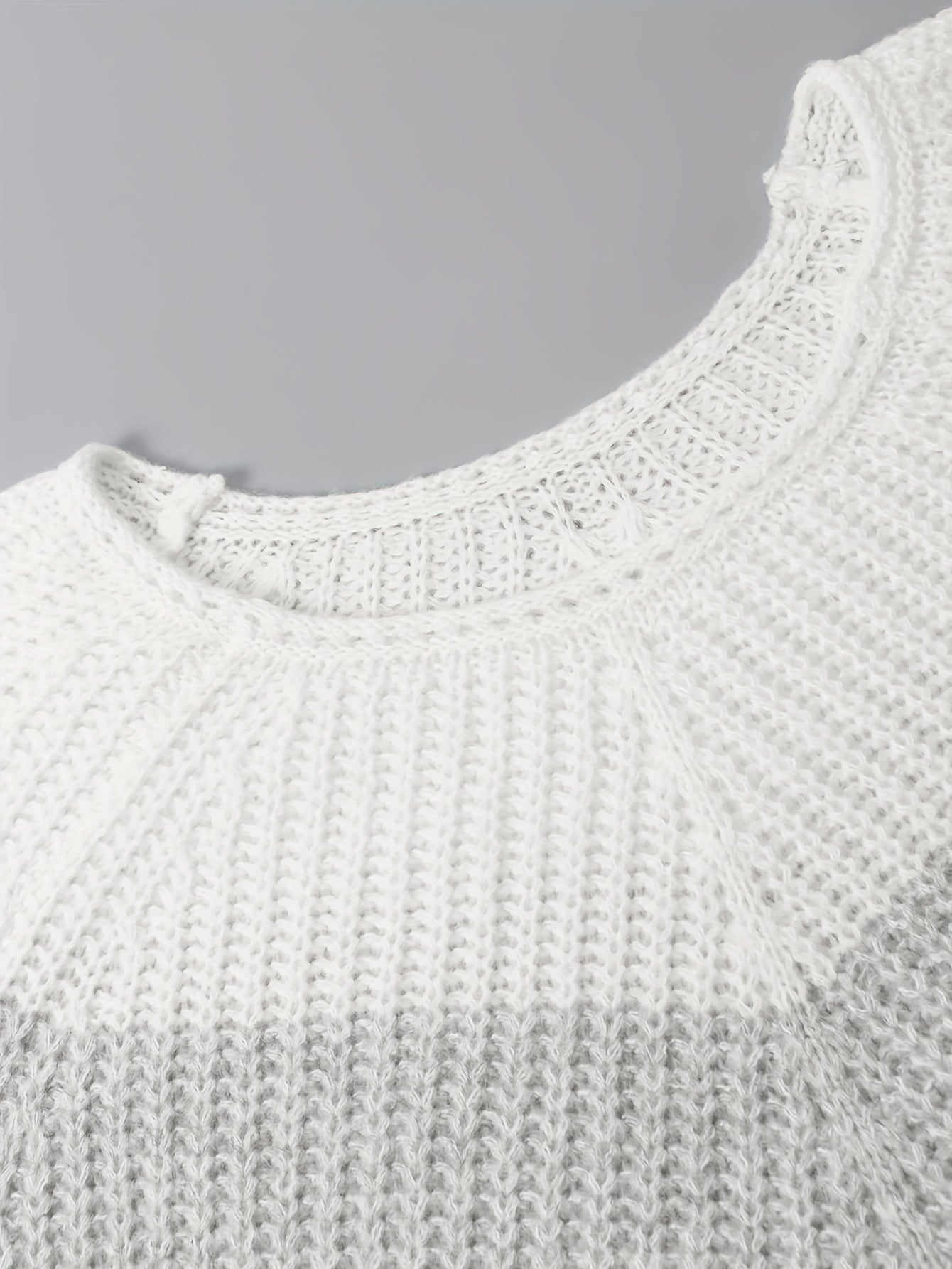  Colorblock Stripe Print Round Neck Jumper