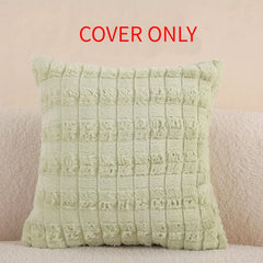 Velvet Soft Solid Decorative Square Throw Pillow Covers Set Ivory 18x18 Inch
