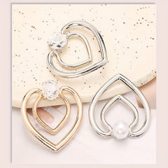 Heart Shape Scarf Buckle Faux Pearls Clothings Accessories