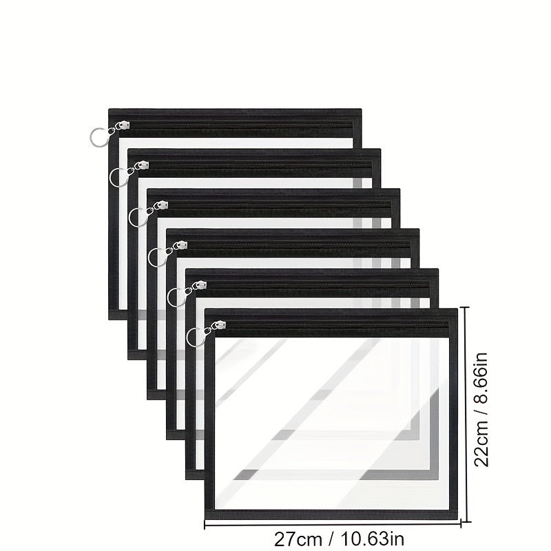 6 Pcs Zipper Transparent Pouch Versatile Storage Bags