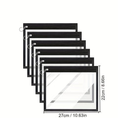 6 Pcs Zipper Transparent Pouch Versatile Storage Bags