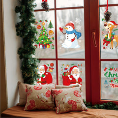 6pcs Christmas Window Stickers - Self-adhesive Holiday Wall Decorations