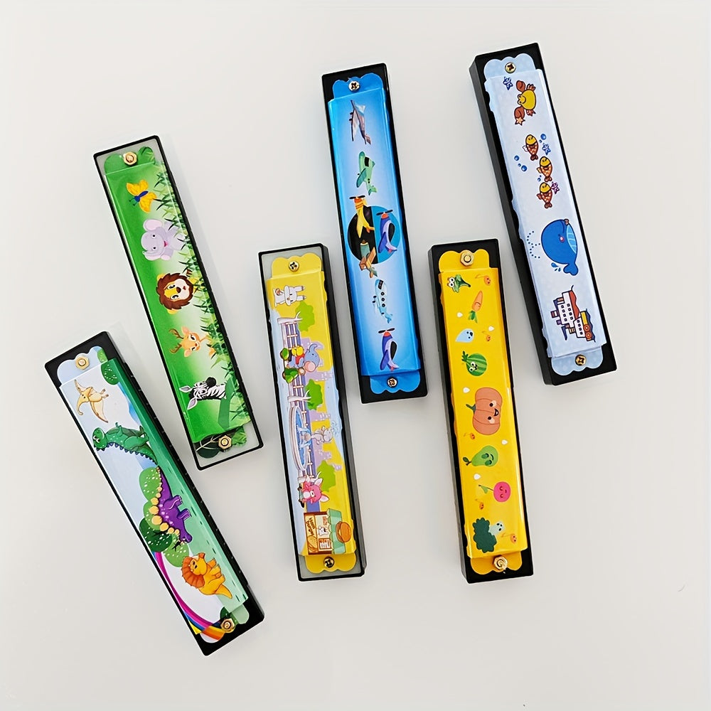 Double Row 16 Holes Harmonica Toy Metal Painted Steel Mouth Organ