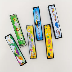 Double Row 16 Holes Harmonica Toy Metal Painted Steel Mouth Organ