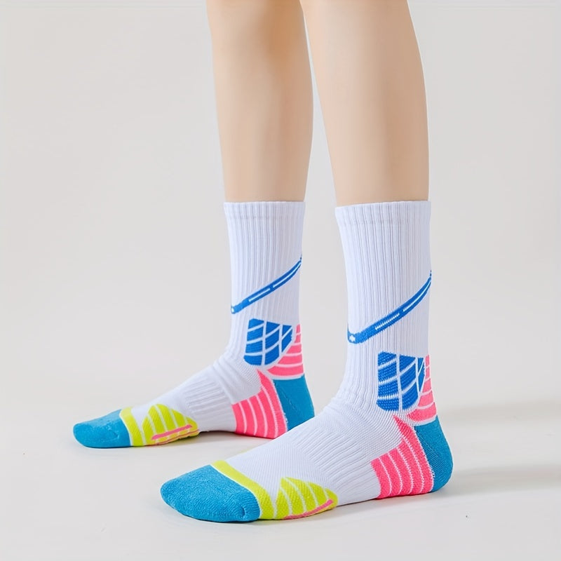 5 Pairs Colorblock Sports Socks for Women