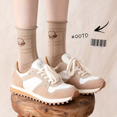 Letter & Food Print Socks Women's Stockings