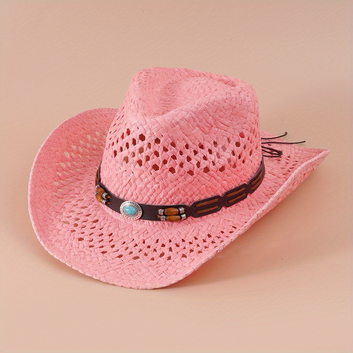 Cowboy Hat Straw Hollow Crochet Sun Hat Breathable Cowgirl Jazz Hats