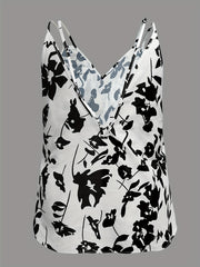  Boho Tank Top Allover Floral Print Halter Tank Top