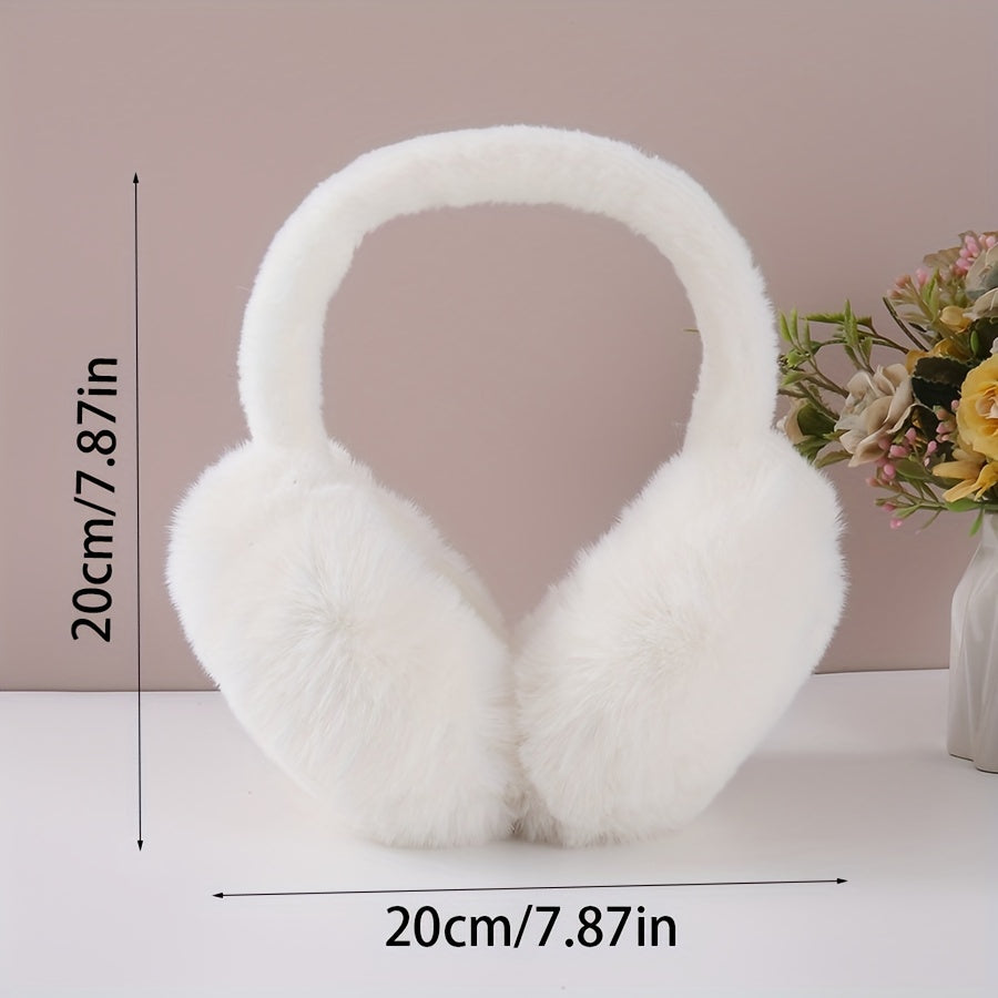 Winter Plush Ear Warmers for Women & Men - Soft & Foldable Ear Muffs
