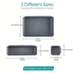 Interlocking Desk Drawer Organizer Set, Various Size Storage Bins