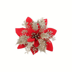 12pcs Artificial Poinsettia Flower 13 97 Cm Christmas Flowers Decoration