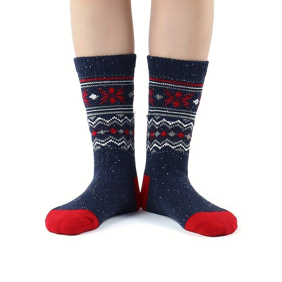 2 Pairs Floral Print Mid Tube Socks Women's Stockings