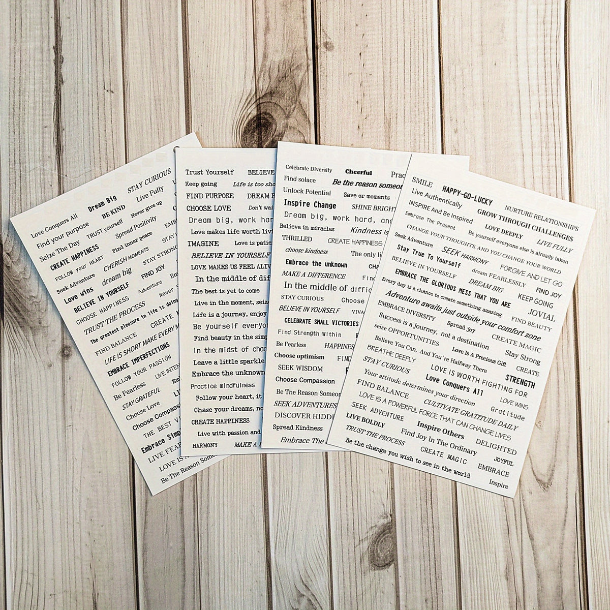 4pcs Word & Quote Stickers Pack for Journal DIY Decoration