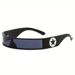 Y2K Wrap Around Sunglasses Star Decor UV400