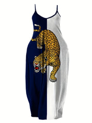 Women's Plus Leopard Print Maxi Cami Dress