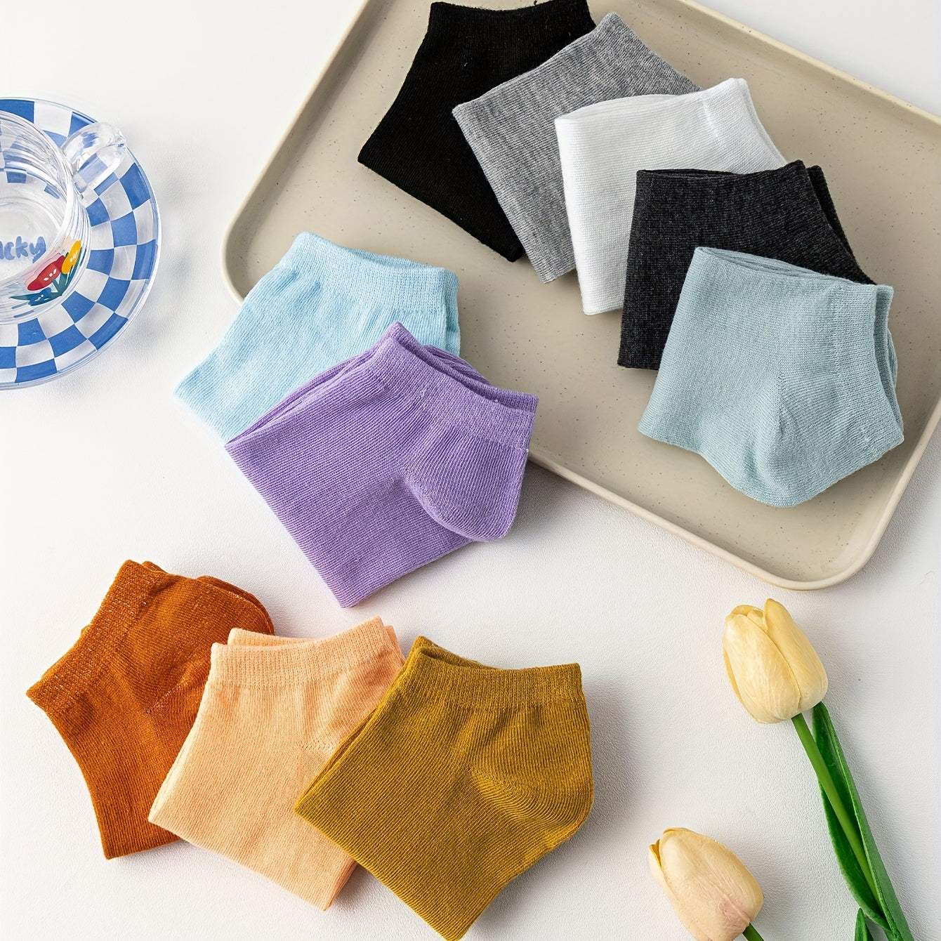 10 Pairs Soft & Lightweight Low Cut Ankle Socks Women's Stockings