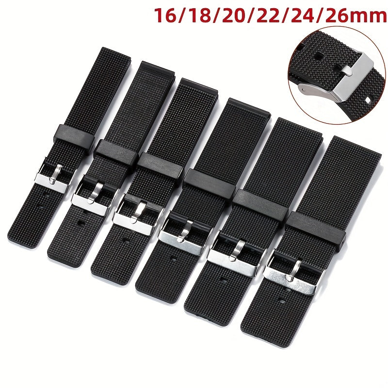 Silicone Band Strap Bracelet 16-26mm Men Women Sports Rubber Watch Band