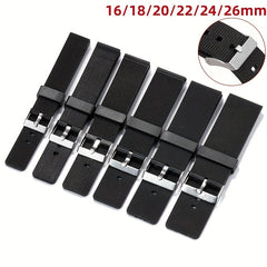 Silicone Band Strap Bracelet 16-26mm Men Women Sports Rubber Watch Band