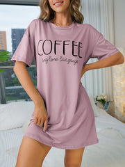 Casual Pajama Dress Short Sleeve Loose Sleepwear