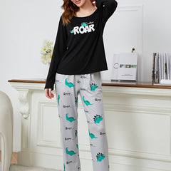 Women's Soft Pajama Set Lightweight Long Sleeve Top & Pants Loungewear