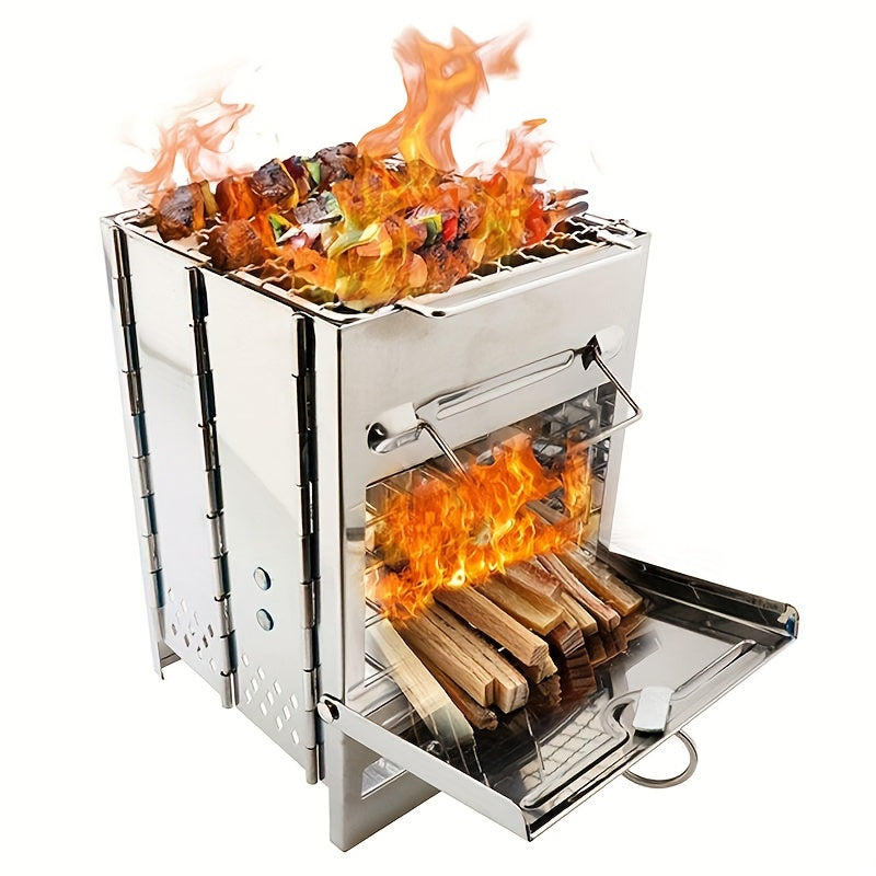 15 Stainless Steel Foldable Mini Charcoal Grill Outdoor Stove Barbecue Grill