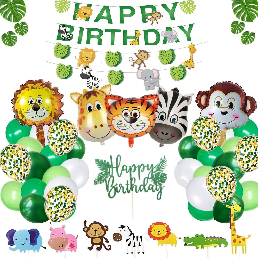 76pcs Jungle Theme Balloon Chain Arch Birthday Party Decoration