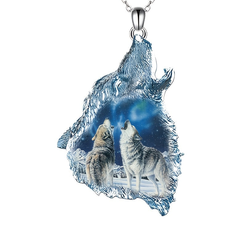 Creative Wolf Head Pendant Necklace Men Jewelry