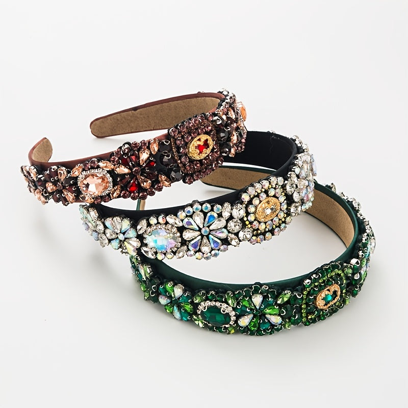 Rhinestone Pearl Headband Velvet Jewelry Hairband