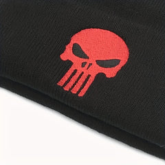 Skull Head Embroidery Double layer Thickened Woolen Hat