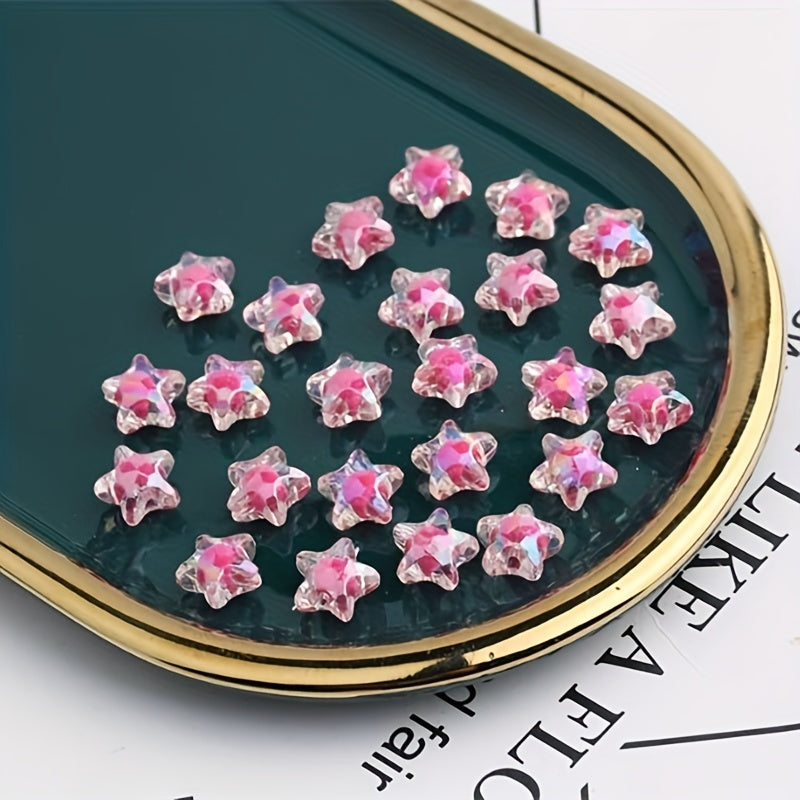 20pcs 12mm Plated Acrylic Star Inner Beads DIY Jewelry Accessories