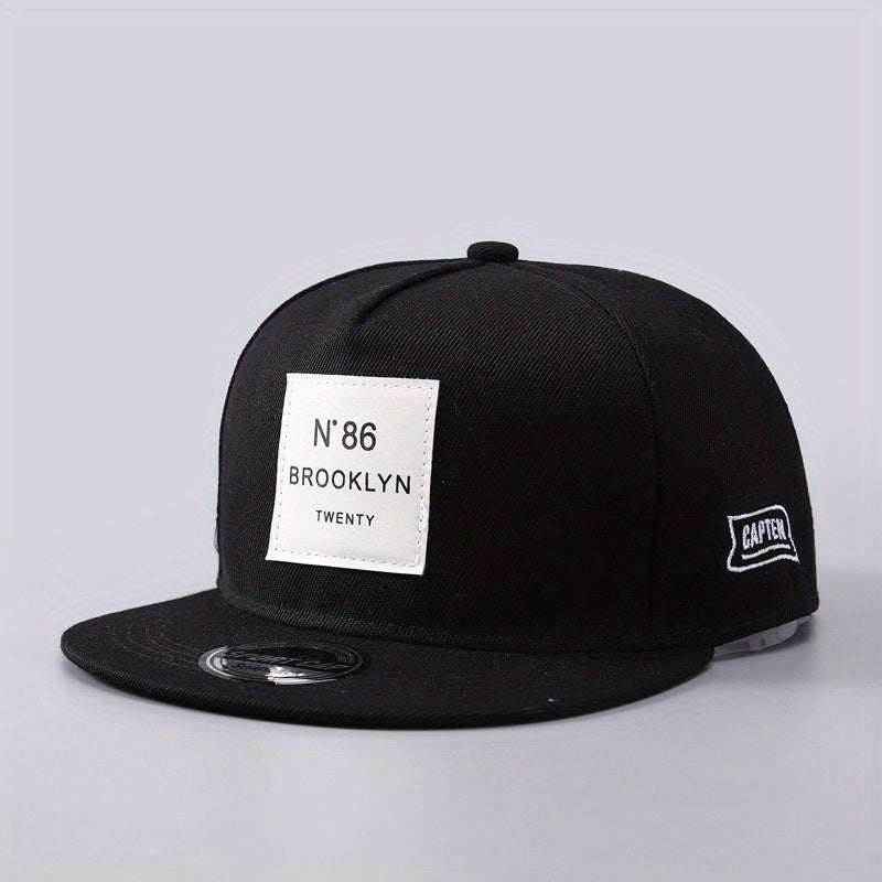 Label Patch Unisex Baseball Cap Hip Hop Block Snapback Hat Adjustable