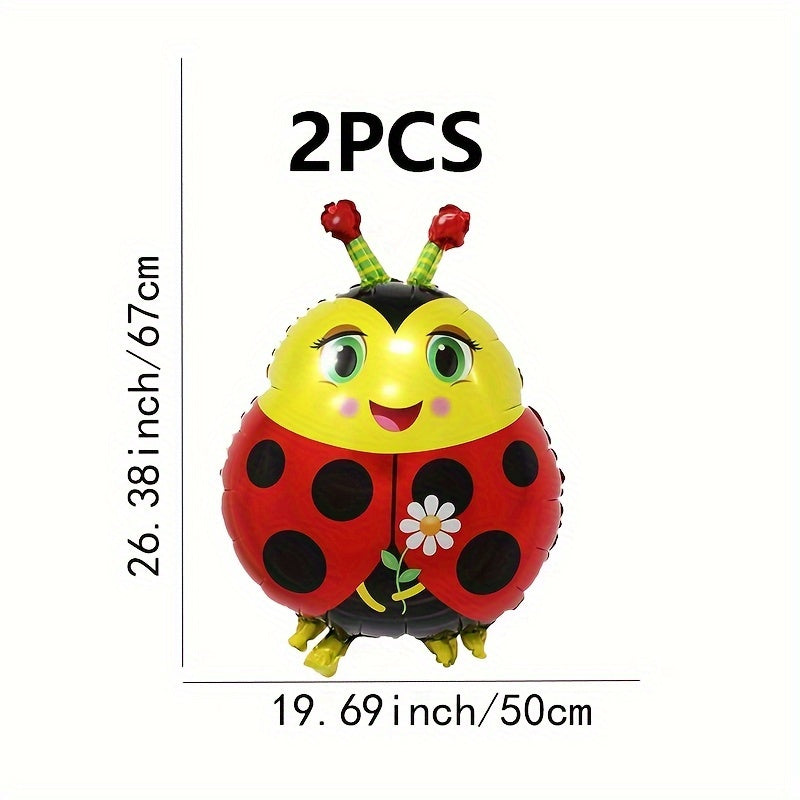 2pcs Cartoon Ladybug Aluminum Film Balloon Party Decoration