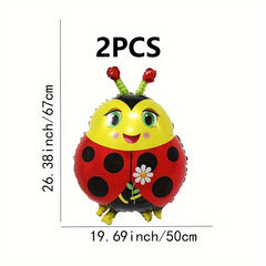 2pcs Cartoon Ladybug Aluminum Film Balloon Party Decoration