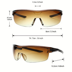 Y2K Wrap Sunglasses Semi Rimless Gradient Lens UV400