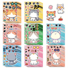 Cat Face Changing Stickers for DIY Decor, Stationery Decor