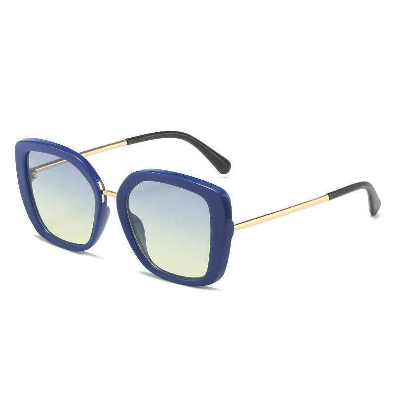 Leopard Square Sunglasses Vintage Eyewear Y2K Metal Driving Eyeglasses