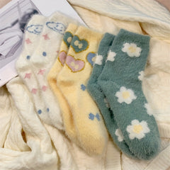 Floral & Cloud Print Socks Women's Stockings