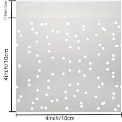 200pcs Self-Adhesive Candy Bag Cellophane Biscuit Bag Dot Transparent Bag