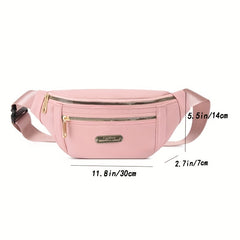 Casual Nylon Waist Bag Double Zipper Crossbody Bag Women's Fanny Pack
