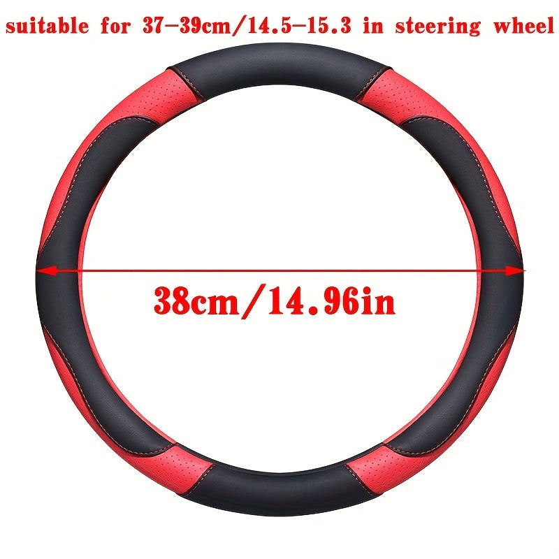 Perforated Leather Steering Wheel Cover for 98% of Models
