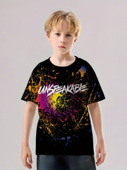 UNSPEAKABLE Print T shirt Casual Short Sleeve Top Unisex Tee