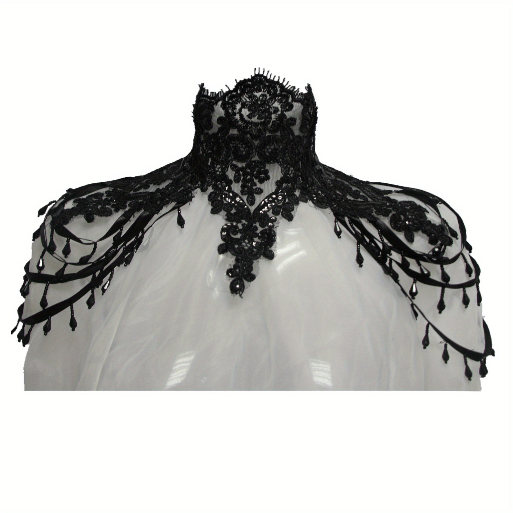 Party Lace Bead Chain Shoulder Cape Gothic Collar